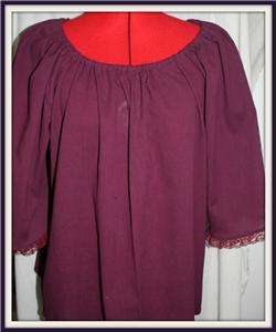 NEW CUSTOM PURPLE PLUM PEASANT GYPSY BLOUSE RENAISSANCE  