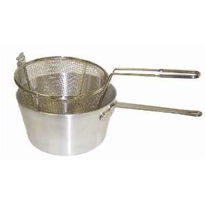   Aluminum 10 Qt Pot And #6 Mesh Wire Basket Fryer Set