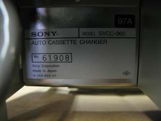 Sony SVCC 960 Cassette Changer / Loader for SVO Decks  