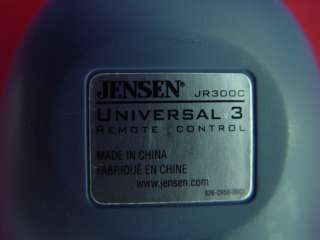 Jensen Universal 3 Remote Control JR300C  