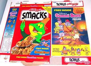 This listing is for one 1991 Kelloggs Smacks Gummi Bear Cereal Box 