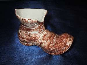 JAMES KENT, OLD FOLEY STAFFORDSHIRE BROWN PRINT BOOT  