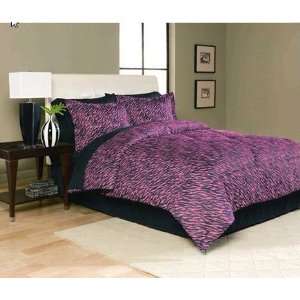  Pink & Black Zebra Girls Full Comforter Set (8 Piece Bed 