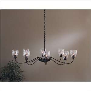  Eight Light Chandelier with Water Glass Shade Finish Dark 