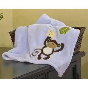  CoCo & Company Monkey Time Appliqued Sherpa Blanket Baby
