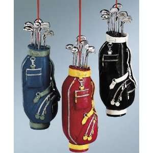  Golf Bag with Clubs Christmas Ornaments (Set of 3) Sports 