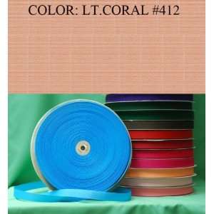  50yards SOLID POLYESTER GROSGRAIN RIBBON Light Coral #412 