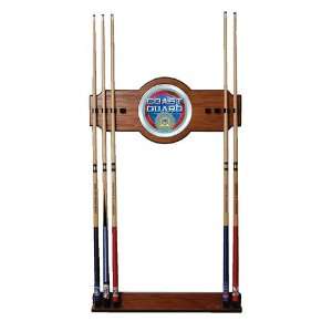  U.S. Coast Guard 2 piece Wood and Mirror Wall Cue Rack 