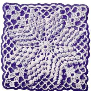 Vintage Crochet PATTERN to make   MOTIF BLOCK Cotillion Popcorn Design 