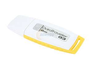Kingston DataTraveler G3 8GB USB 2.0 Flash Drive (White & Gold) Model 