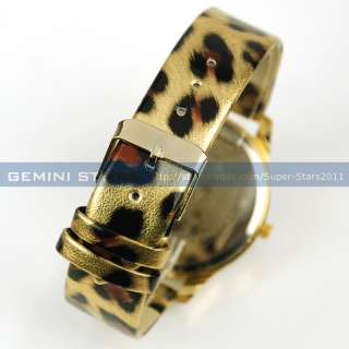 Charming Leopard Pattern Crystal Golden/Silver Casing Lady Girl 