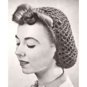 Vintage Crochet PATTERN to make   Snood Hairnet Hair Net Fishnet. NOT 