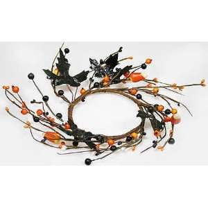  of 3 Fall Halloween Artificial Pip Berries & Candy Corn Candle Rings 