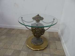 vintage French regency metal urn base lamp end table hollywood A 