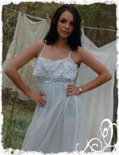 Vintage White Lace Nylon Lisette Al Sterling Gown  