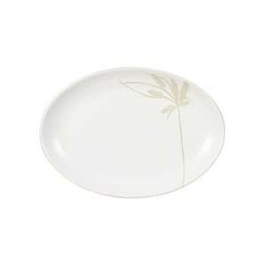  Gourmet Basics by Mikasa Sliver Cream Oval Platter, 12 3/4 