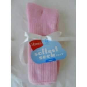 Hanes Our Softest Sock Ever, Size 5 9, 1 Pair, Pink (2 