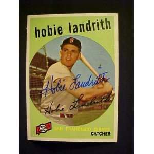 Hobie Landrith San Francisco Giants #422 1959 Topps Autographed 