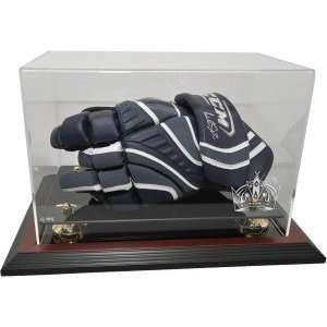 Hockey Player Glove Display Case, Mahogany   Los Angeles Kings   NHL 