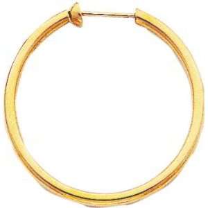    14K Yellow Gold Clip On Hoop Earrings Jewelry New D Jewelry