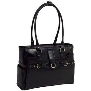   Springs Black Leather Ladies Briefcase by McKlein USA
