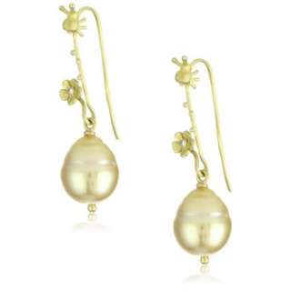 Vibes Whimsical 18 Karat Gold South Sea Pearl and Diamond Earrings 