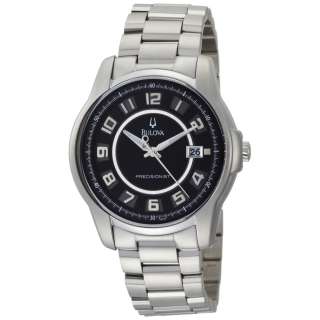 Bulova Mens 96B129 Precisionist Claremont Black Dial Steel Bracelet 