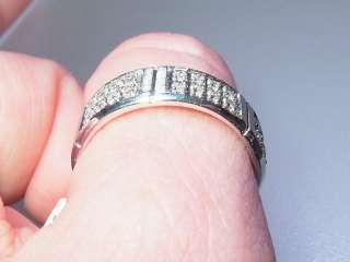 Natural 0.25ct Diamond Mens Wedding Band Ring Sterling Silver  