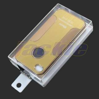   Brushed Metal Aluminum Gold Chrome Hard Case Cover For iPhone 4G 4S