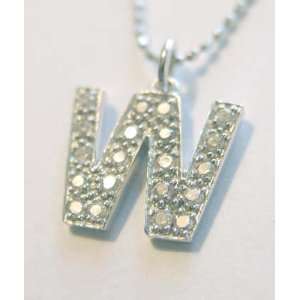 Sydney Evan Charm Necklace   diamond initial W