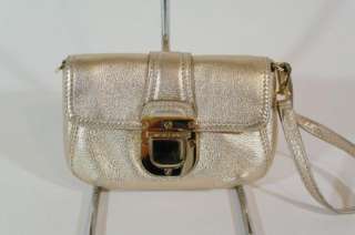 Michael Kors Charlton Demi Pale Gold Leather Wristlet Handbag  
