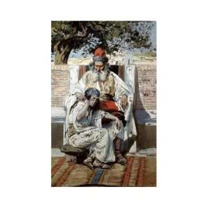 David and Abishag by James jacques Tissot. Size 10.03 inches width by 
