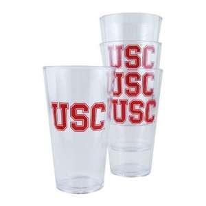  USC Trojans Plastic Pint Glass Set