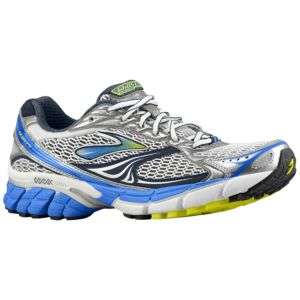 Brooks Ghost 4   Mens   Running   Shoes   White/Obsidian/Strong Blue 