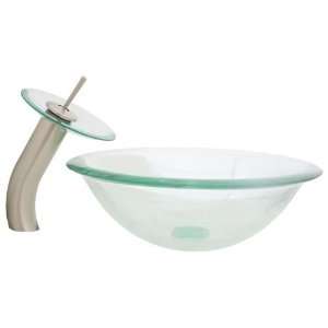 Geyser Infinity Bathroom Glass Vessel Sink and Brushed 