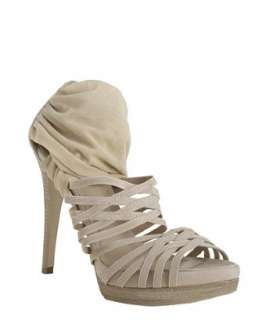 Fendi beige canvas and suede strappy sandals  