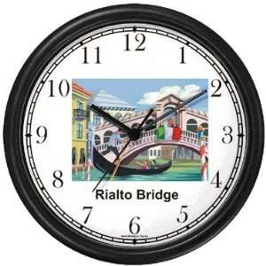 Rialto Bridge Venice No.2 Italy   Famous Landmarks   Theme Wall Clock 