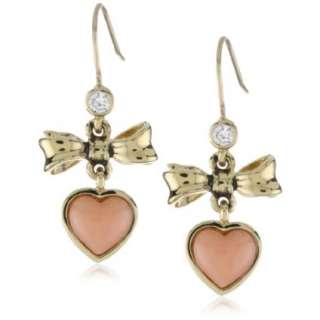 Juicy Couture Love Story Drop Earrings Gold Coral Bow Drop Earring 