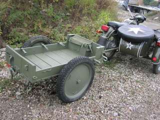 WWII Military Motorcycle cargo trailer Ural Dnepr BMW  