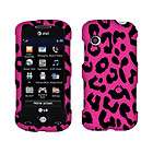 New For AT&T LG GS390 Prime Phone Leopard Hot Pink 2D Txt Accessory 