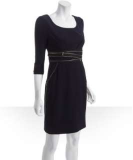 Phoebe Couture navy zipper detail cropped sleeve dress   up to 