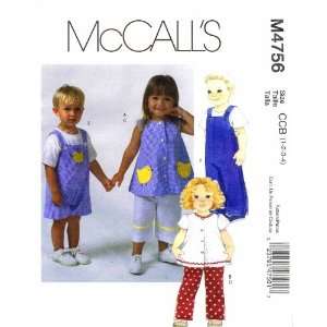 McCalls 4756 Sewing Pattern Toddlers Boys Girls Tops Pants Jumpsuit 