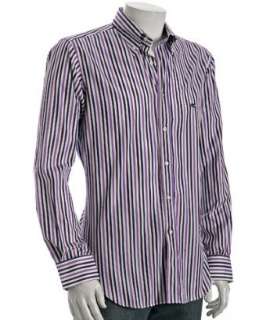 Etro purple tonal striped button down shirt  