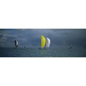 Sailboat Racing in the Ocean, Key West, Florida, USA Photographic 