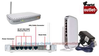 NETGEAR WGR614 Wireless G Router 2.4 GHz 802.11g 54Mbps 606449041002 