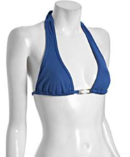 Letarte sailor blue bamboo detail halter bikini top   up to 70 