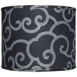  Black with Gray Scroll Lamp Shade 16x16x13 (Spider)