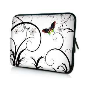  14 inch Brilliant Butterfly Escape White Floral Notebook Laptop 