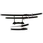 New 3pc Sword Set w/Katana Style Handles & Wooden Stand