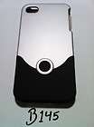 Iphone 4 4G 4GS Cell Phone Case Cover Black Silver Rubberized Two 